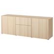 IKEA - BESTA, dolap kombinasyonu, ağartılmış meşe görünümlü, 180x42x65 cm