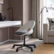 IKEA - LOBERGET/MALSKAR, office chair, beyaz-siyah-gri minderli