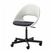 IKEA - LOBERGET/MALSKAR, office chair, beyaz-siyah-gri minderli