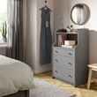 IKEA - HAUGA, chest of 3 drawers, grey, 70x116 cm