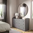 IKEA - HAUGA, chest of 6 drawers, grey, 138x84 cm