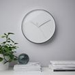 IKEA - MALLHOPPA, wall clock, silver-colour, 35 cm