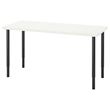 IKEA - LAGKAPTEN/OLOV, desk, white/black, 140x60 cm