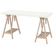 IKEA - LAGKAPTEN/MITTBACK, desk, white/birch, 140x60 cm