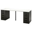 IKEA - ALEX, desk, white/black-brown, 200x60 cm