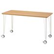 IKEA - ANFALLARE/KRILLE, desk, bamboo/white, 140x65 cm