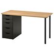 IKEA - ALEX, desk, bamboo-black brown, 140x65 cm