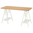 IKEA - ANFALLARE/MITTBACK, desk, bamboo/white, 140x65 cm