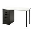 IKEA - ALEX, desk, white/black-brown, 120x60 cm
