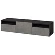 IKEA - BESTA, tv bench, black-brown/dark grey, 180x42x39 cm
