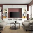 IKEA - BESTA, tv ünitesi, beyaz-şeffaf cam, 300x42x231 cm