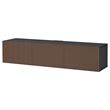 IKEA - BESTA, tv bench, black-brown/brown oak veneer, 180x42x38 cm