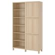 IKEA - BESTA, storage combination, white stained oak effect, 120x42x202 cm