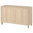 IKEA - BESTA, storage combination, white stained oak effect, 120x42x74 cm