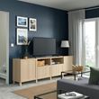 IKEA - BESTA, tv bench, white stained oak effect, 240x42x74 cm
