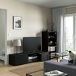 IKEA - BESTA, tv ünitesi, venge-siyah-kahverengi-şeffaf cam, 240x42x129 cm