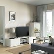IKEA - BESTA, tv ünitesi, beyaz-şeffaf cam, 240x42x129 cm
