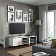 IKEA - BESTA, tv bench, high-gloss-white, 180x42x38 cm