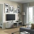 IKEA - BESTA, tv sehpası, beyaz-açık gri, 180x42x38 cm