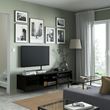 IKEA - BESTA, tv bench, black-brown/high-gloss/black, 180x42x38 cm