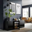 IKEA - BESTA, storage combination, black-brown/high-gloss/black, 180x42x65 cm