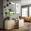IKEA - BESTA, dolap kombinasyonu, ağartılmış meşe görünümlü, 180x42x65 cm