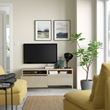 IKEA - BESTA, tv bench, white stained oak effect/high-gloss/beige, 120x42x48 cm
