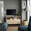 IKEA - BESTA, tv bench, white stained oak effect, 120x40x74 cm