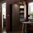 IKEA - BESTA, storage combination, black-brown/brown oak veneer, 120x42x193 cm