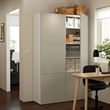IKEA - BESTA, dolap kombinasyonu, beyaz-parlak cila-bej, 120x40x192 cm