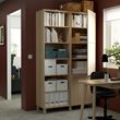 IKEA - BESTA, storage combination, white stained oak effect, 120x42x202 cm