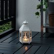 IKEA - KRINGSYNT, lantern, white, 21 cm