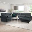 IKEA - FAMMARP, 4-seat corner sofa and chaise longue, TALLMYRA black/grey