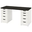 IKEA - ALEX, desk, black-brown-white, 140x60 cm