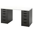IKEA - ALEX, desk, white/black-brown, 140x60 cm