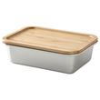 IKEA - IKEA 365+, steel food container with lid, stainless steel/bamboo, 1 l