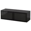 IKEA - BESTA, wall cabinet, black-brown/black, 120x42x38 cm