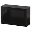 IKEA - BESTA, duvar dolabı, venge-siyah-kahverengi-şeffaf cam, 60x22x38 cm