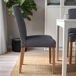 IKEA - BERGMUND, fabric chair, oak appearance-medium grey