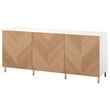 IKEA - BESTA, storage combination, white/oak veneer, 180x42x74 cm