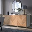 IKEA - BESTA, storage combination, white/oak veneer, 180x42x74 cm