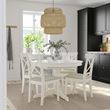 IKEA - INGOLF, upholstered wooden chair, white-Hallarp beige