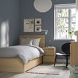IKEA - MALM/LÖNSET, single bed, white stained oak veneer, 90x200 cm