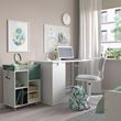 IKEA - ÖVNING, serving tables with wheels, white/grey/green, 54x33 cm