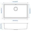 IKEA - VRESJÖN, single-bowl insert sink, stainless steel, 73x44 cm