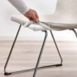 IKEA - LILLANAS, upholstered chair, chrome plated-Gunnared beige