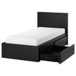 IKEA - MALM/LINDBADEN, single bed, blackbrown, 90x200 cm