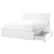 IKEA - MALM/LÖNSET, double bed, white, 140x200 cm
