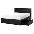 IKEA - MALM/LURÖY, double bed, blackbrown, 140x200 cm