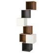 IKEA - EKET, Wall-mounted cabinet combination, walnut effect-white-dark grey, 80x35x210 cm